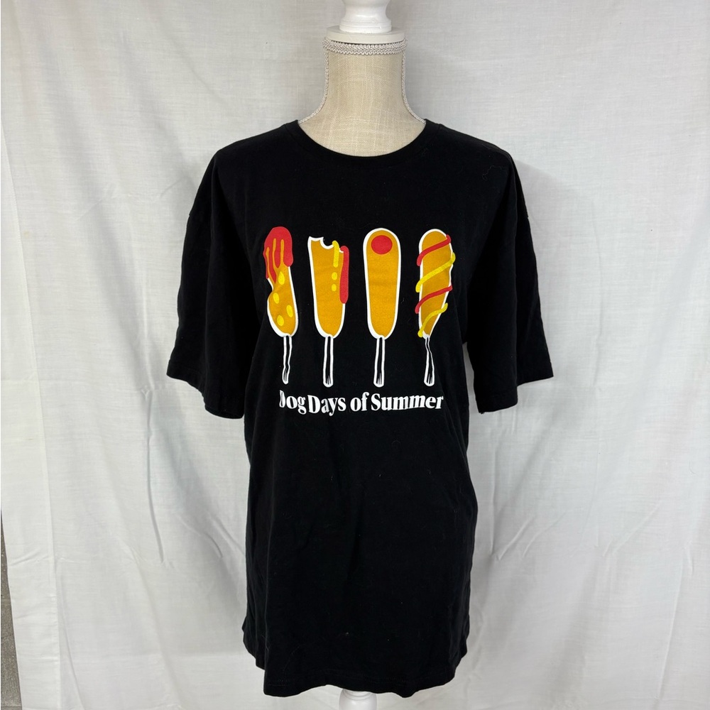 Black Graphic 'Dog Days of Summer' Corn Dog Tee Minnesota State Fair Shirt